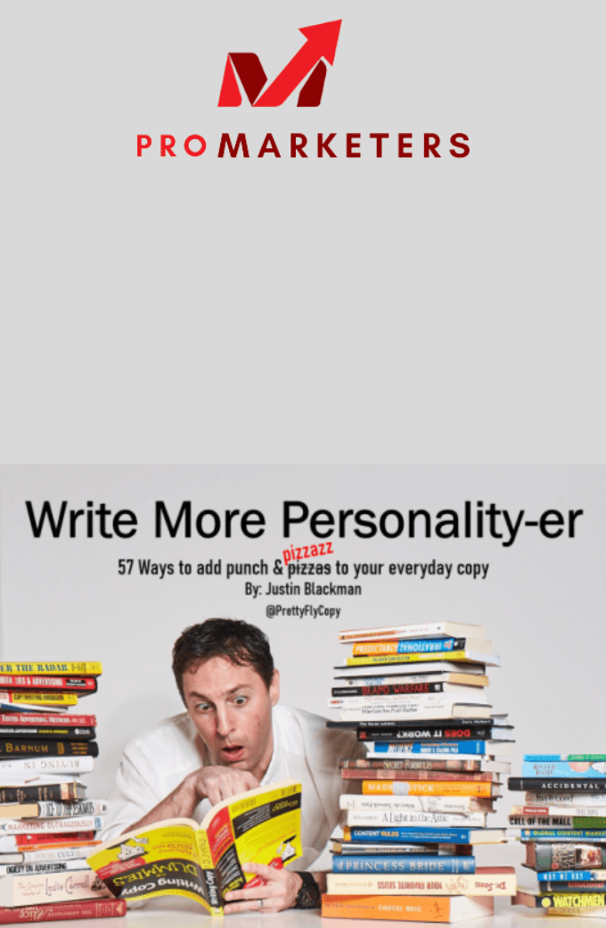 Justin Blackman - Write More Personality-er Workshop